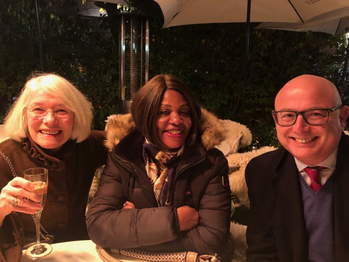 Drinks with the New Assistants – Le Coq D’Argent What fool organises an outdoor drinks evening on the coldest day of the year?