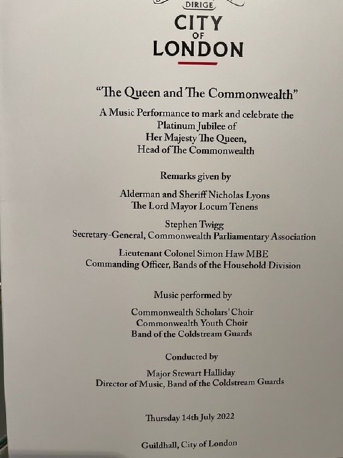 Guildhall - A Music Performance The Queen and the Commonwealth