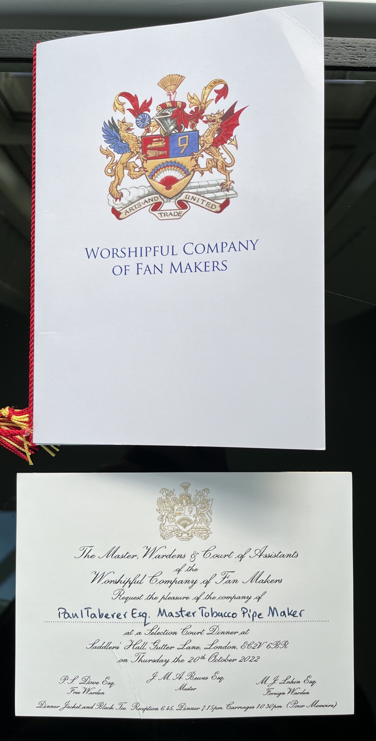 Fan Makers Selection Court Dinner Saddlers' Hall