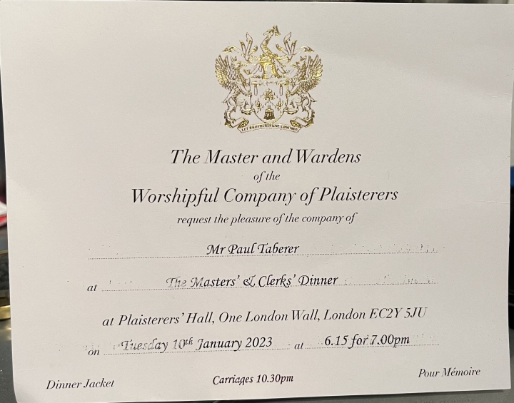 Plaisterer's Company Masters and Clerks Dinner