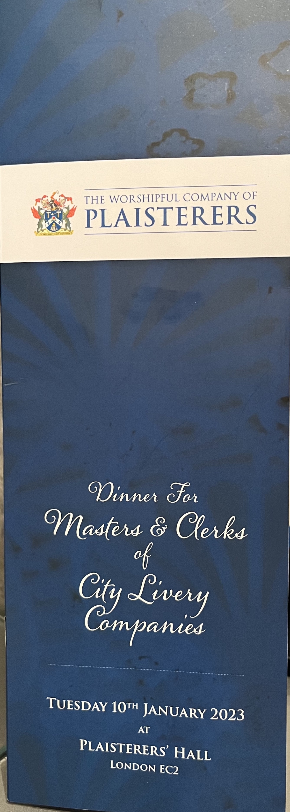 Plaisterer's Company Masters and Clerks Dinner