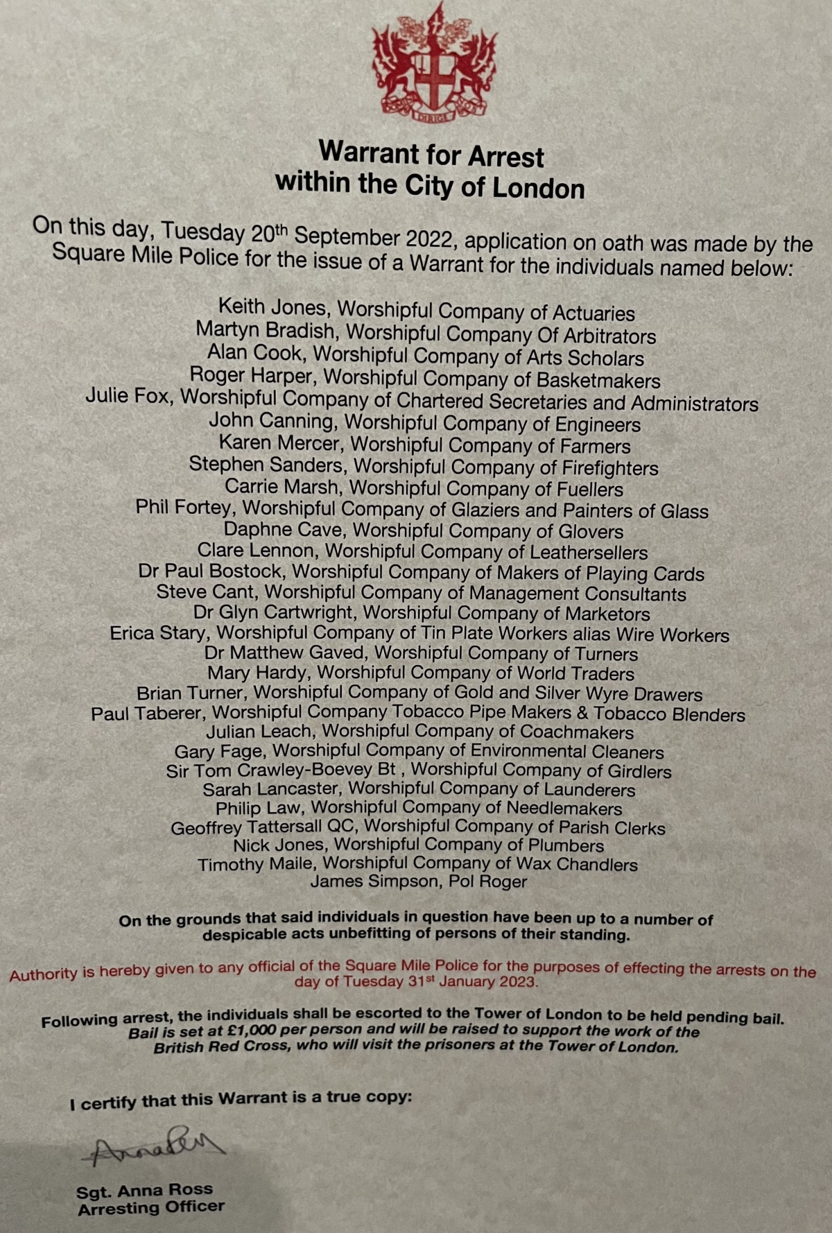 Jailed & Bailed Old Bailey and Tower of London