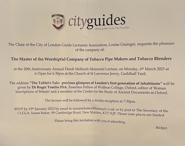 The Tablet's Tale - Derek Melluish Memorial Lecture Church of St. Lawrence Jewry