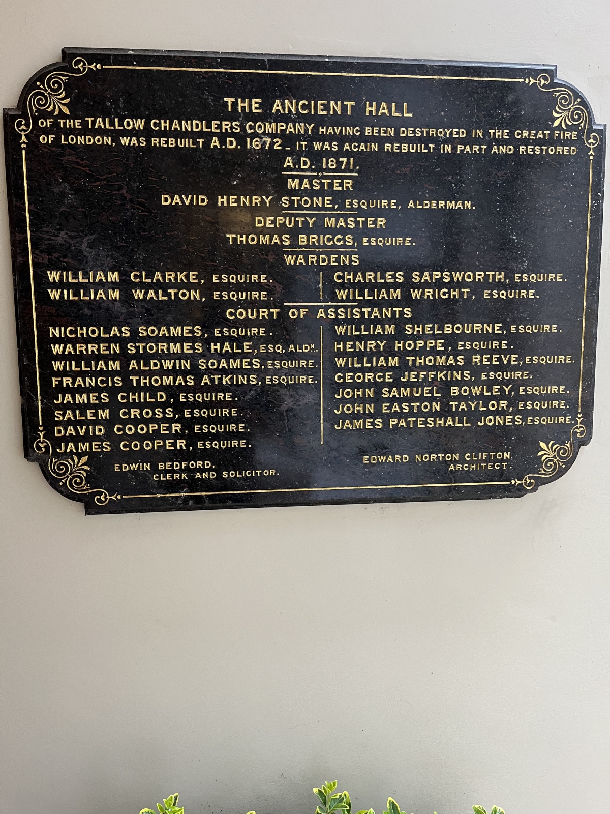 Election Court and Lunch Tallow Chandlers' Hall