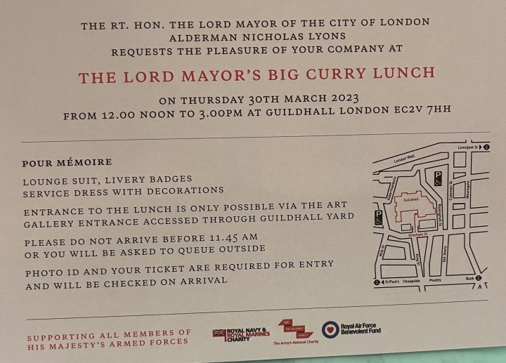 The Lord Mayor's Big Curry Lunch Guildhall