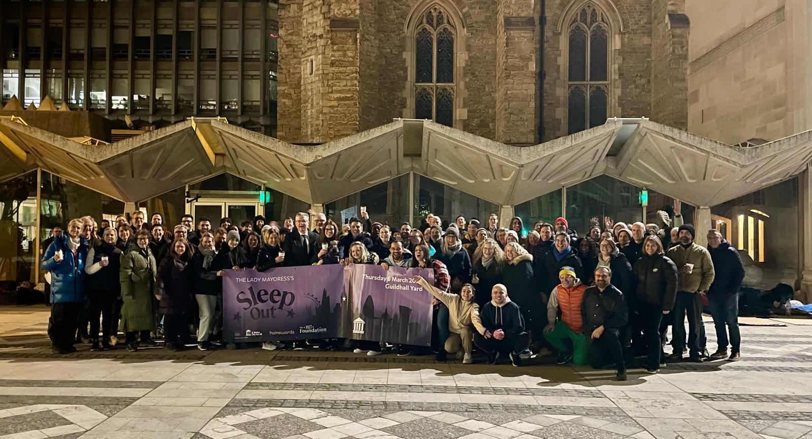 Lady Mayoress' Sleep out Guildhall yard