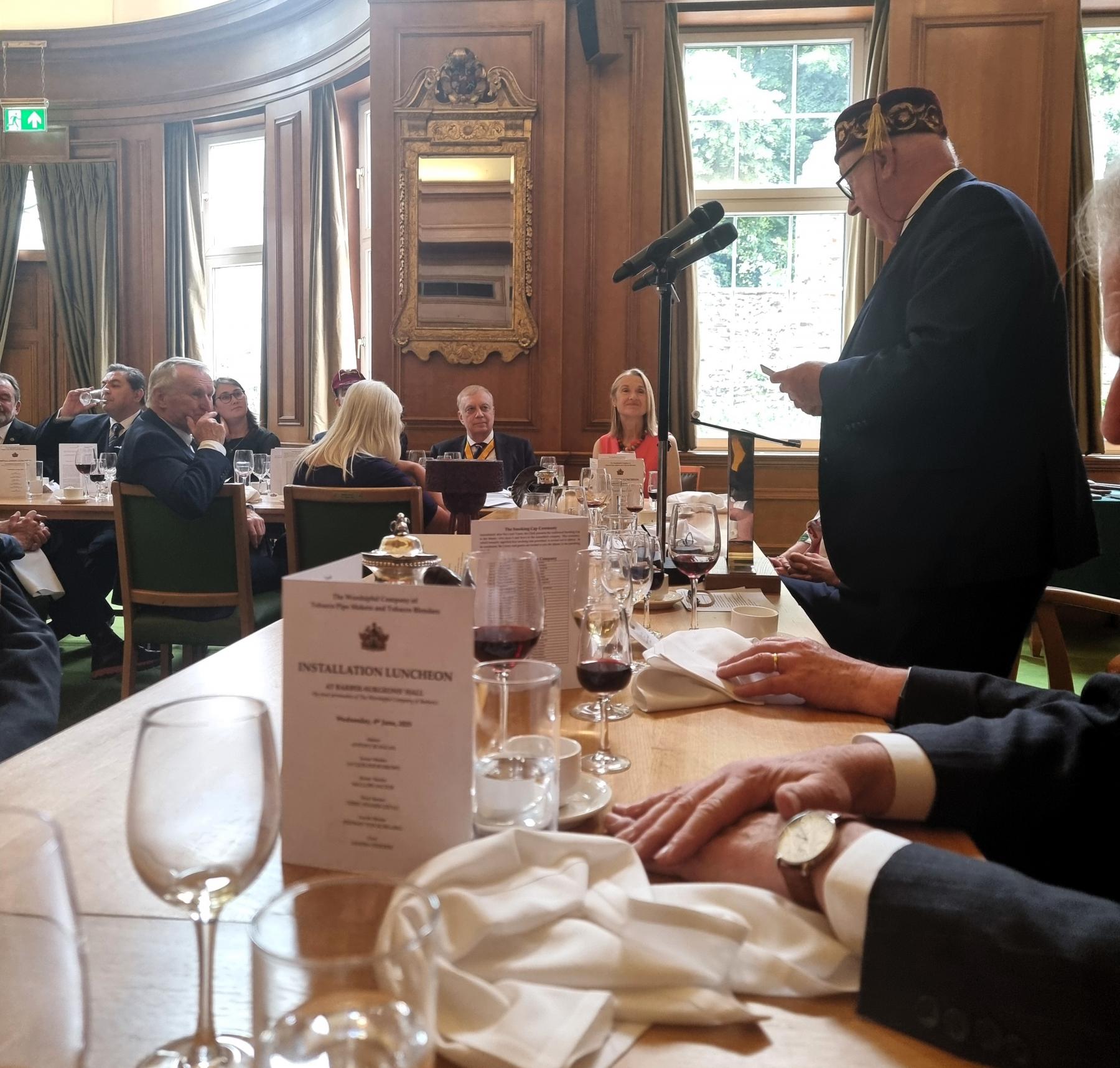 New Master giving his speech Barber-Surgeons' Hall