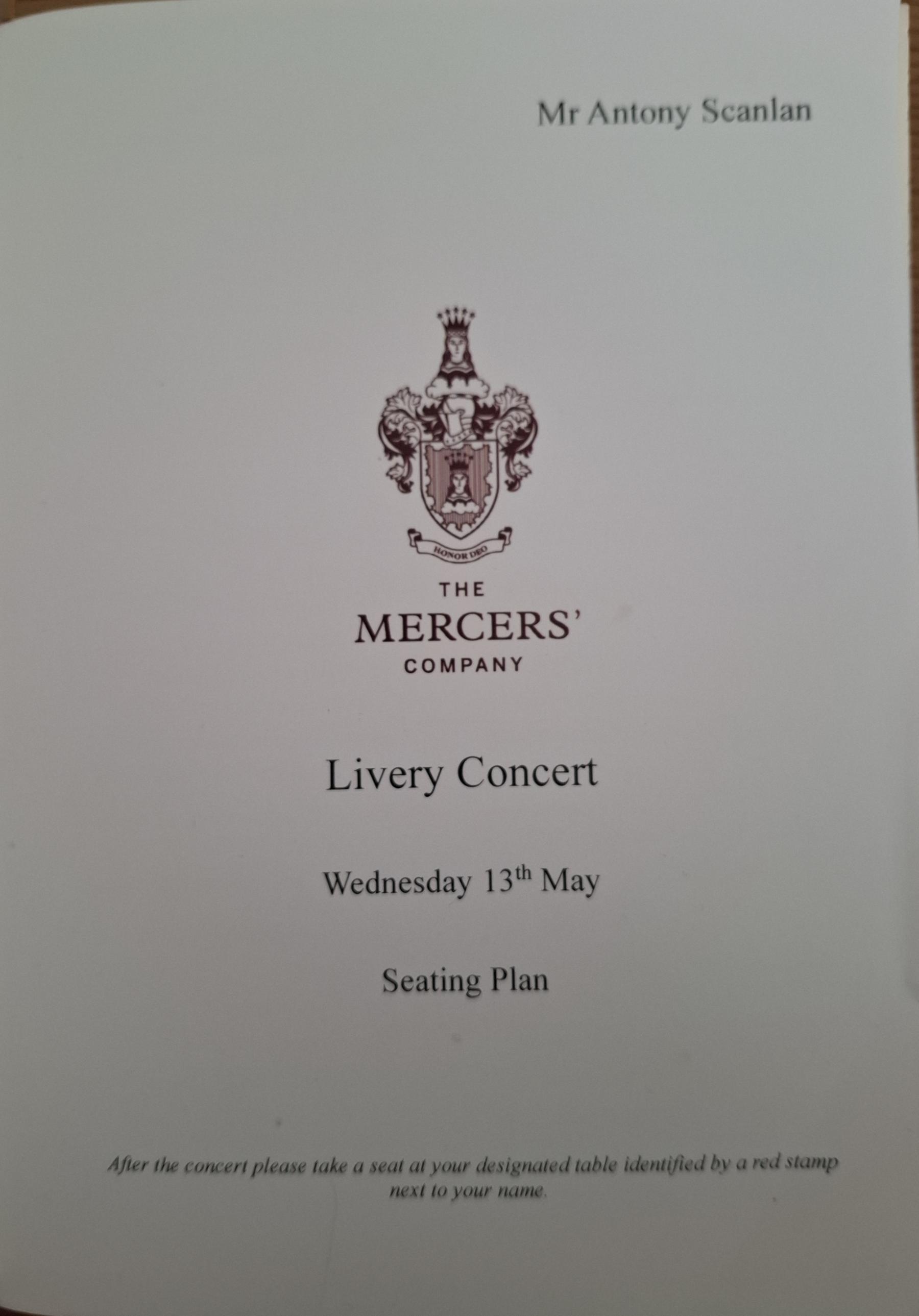 Mercers' Livery Concert Mercers' Hall