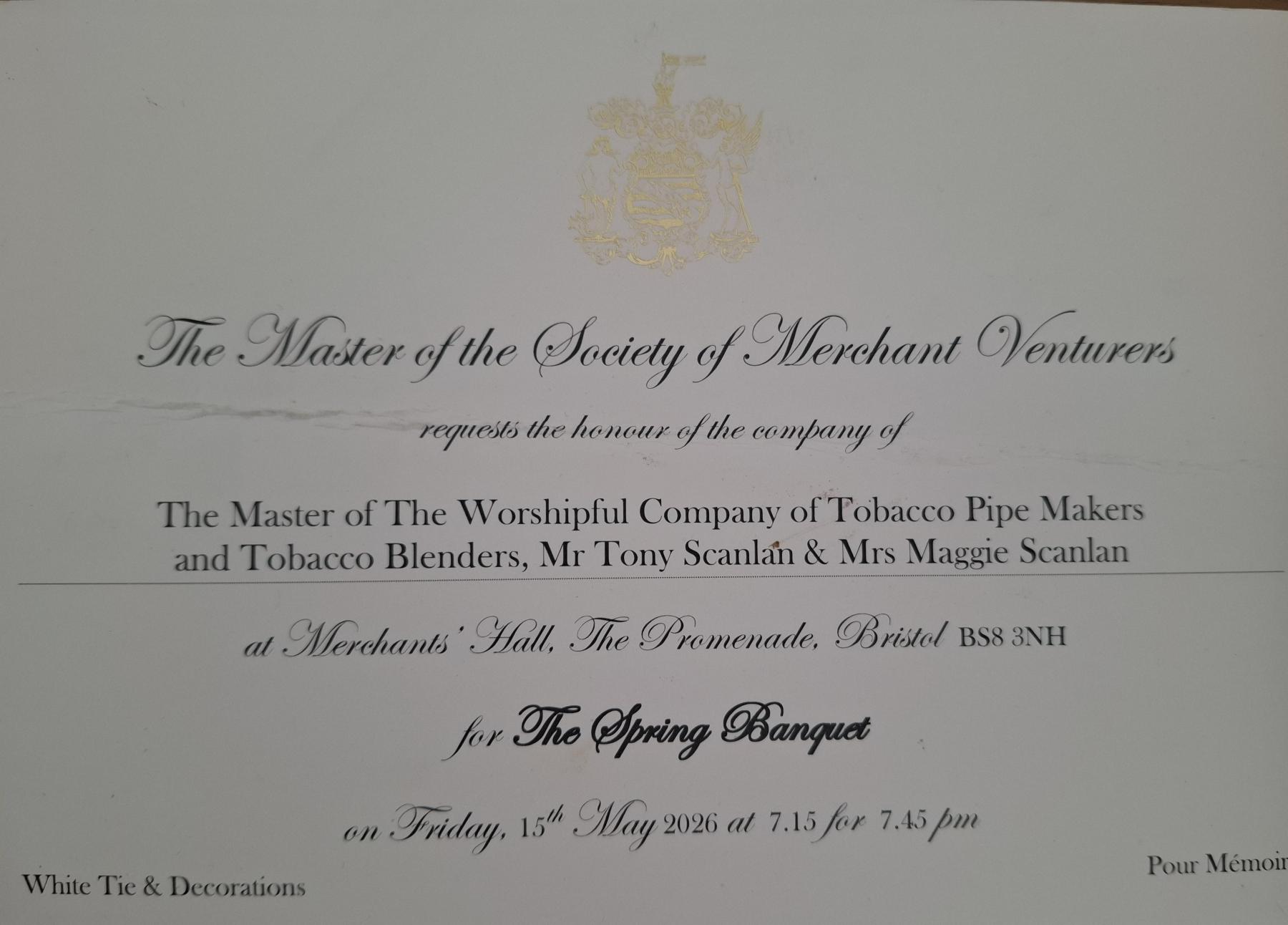 Merchant Venturers Spring Dinner Clifton, Bristol