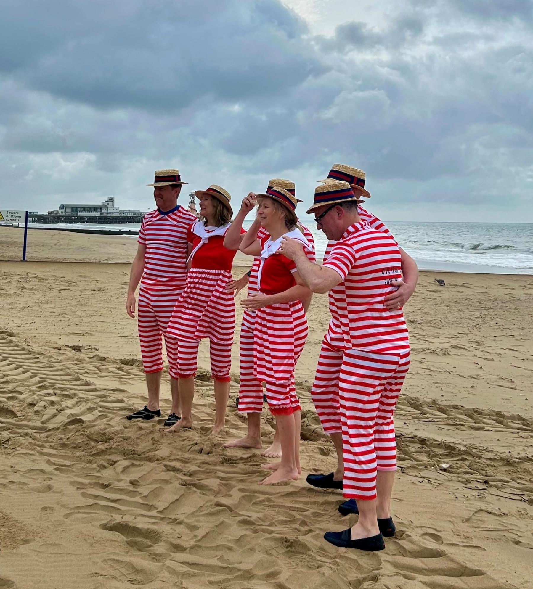 A Sunday morning dip in the sea The Lady Mayor's Livery Weekend in Bournemouth