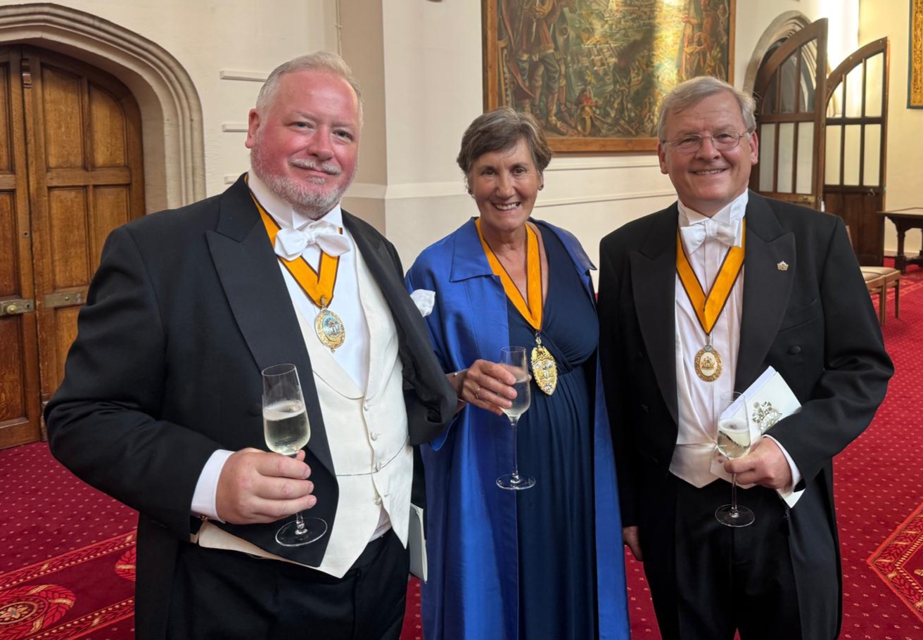 Past Master Charles Miller, myself and Past Master Andrew Golding Guildhall