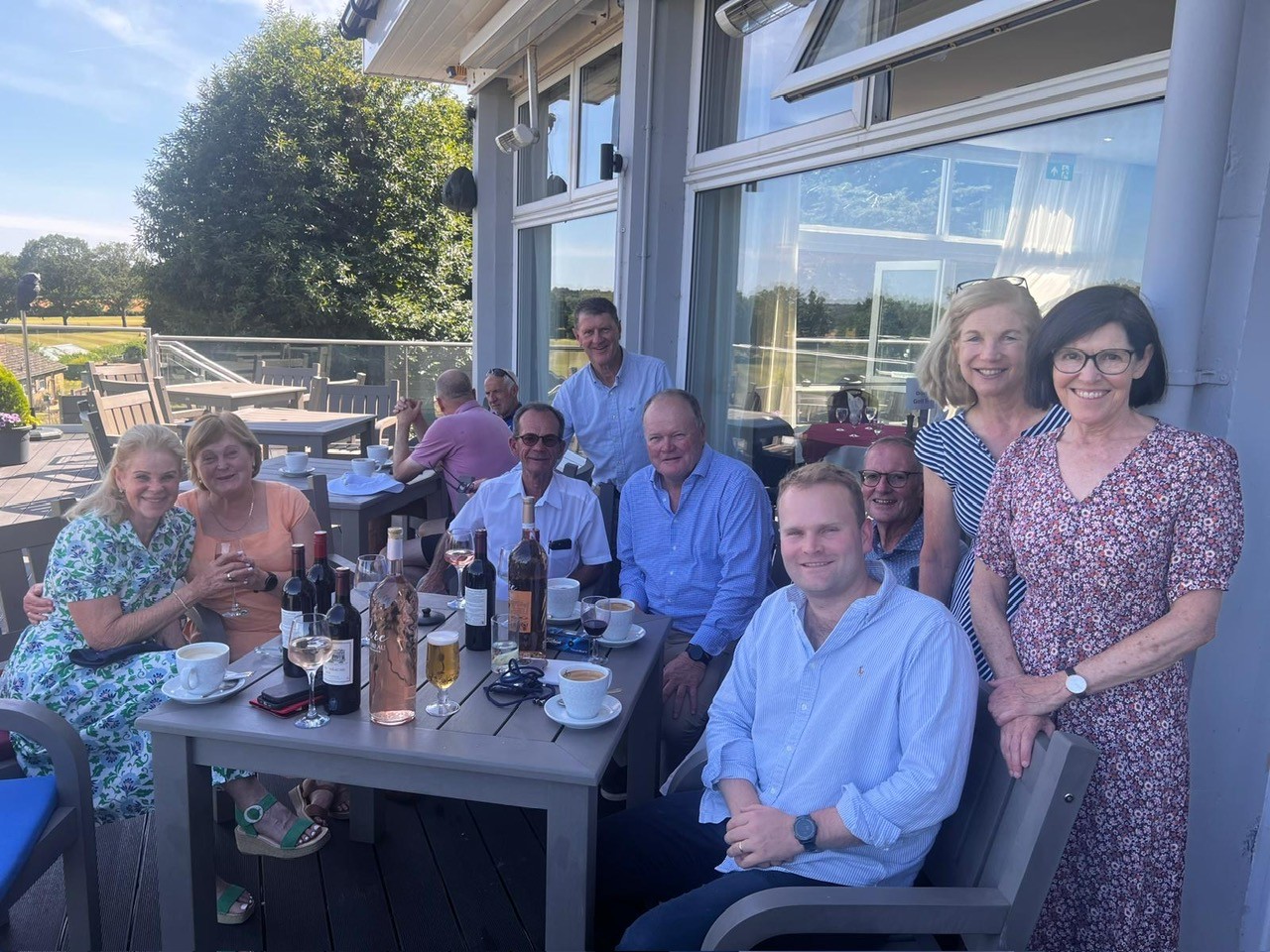 Company and guests on the balcony Betchworth Park GC, Dorking