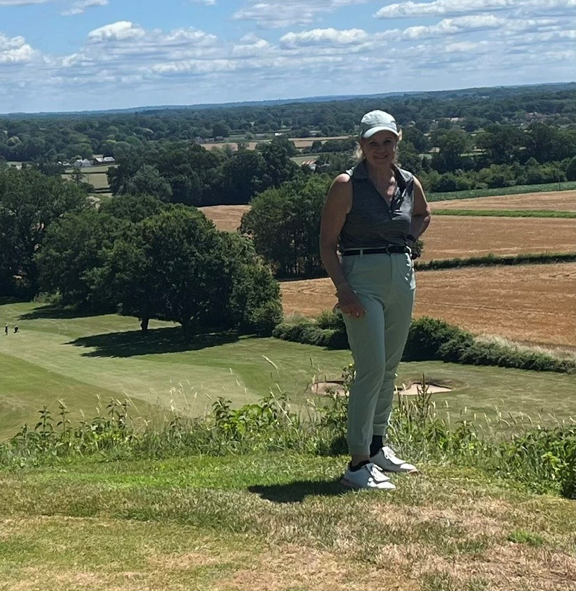 HF Sharon T and the view Betchworth Park GC, Dorking
