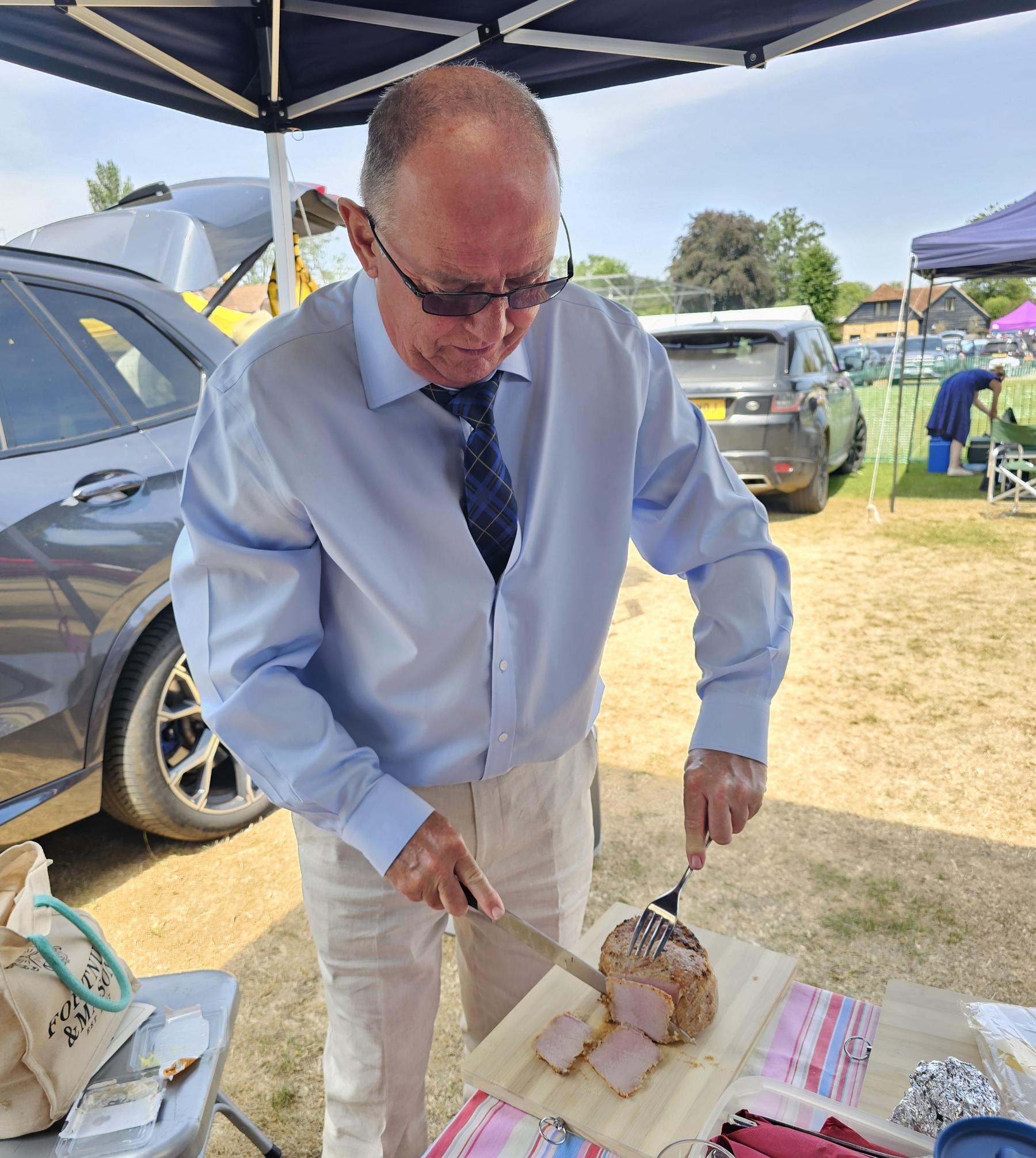 Consort David carves the ham: Friday Henley on Thames, Oxfordshire