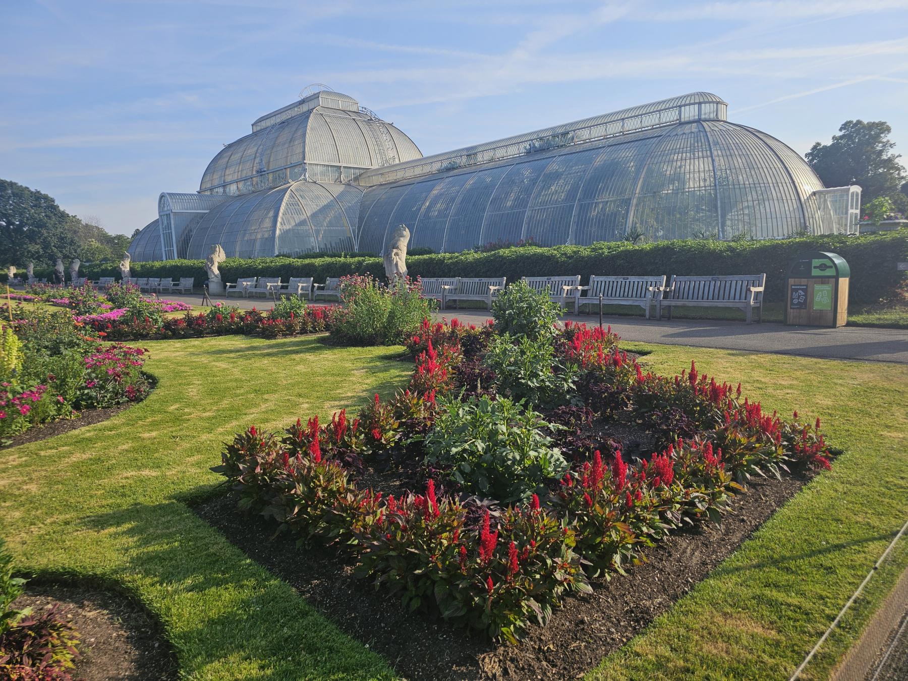 Palm House and rose garden Kew Gardens