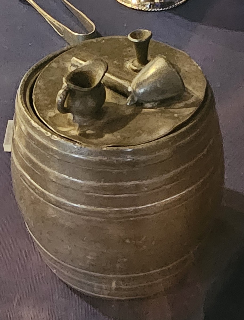 1805 Britannia metal tobacco jar in Kelham Island Museum Sheffield