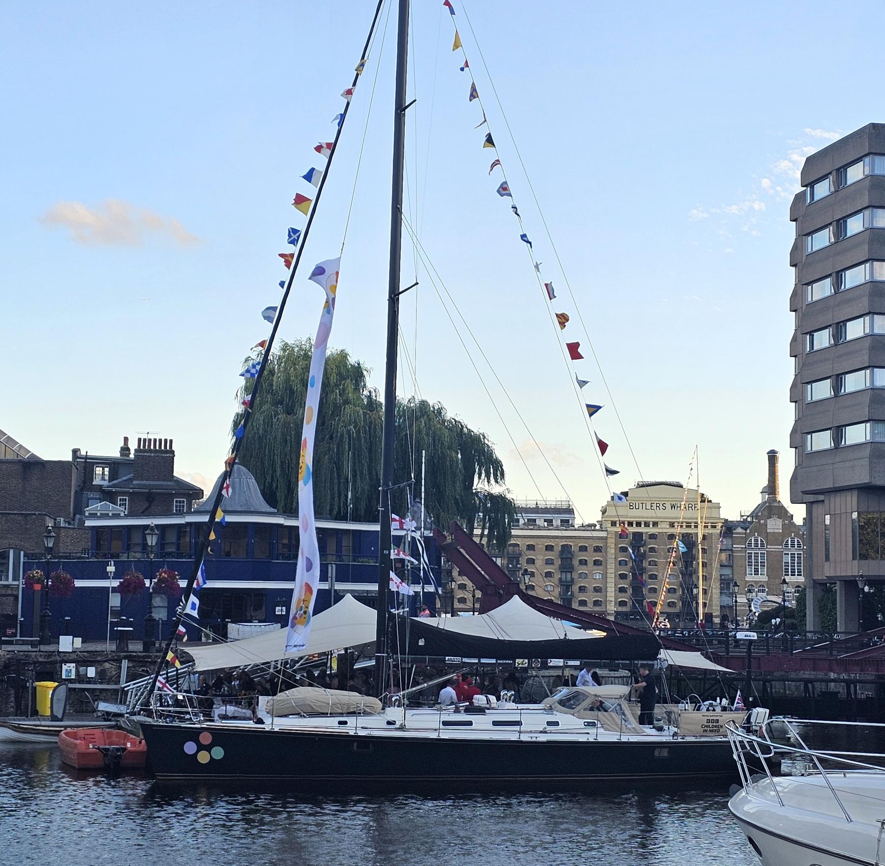 Big Bear alongside the pontoon St Katharine's Docks