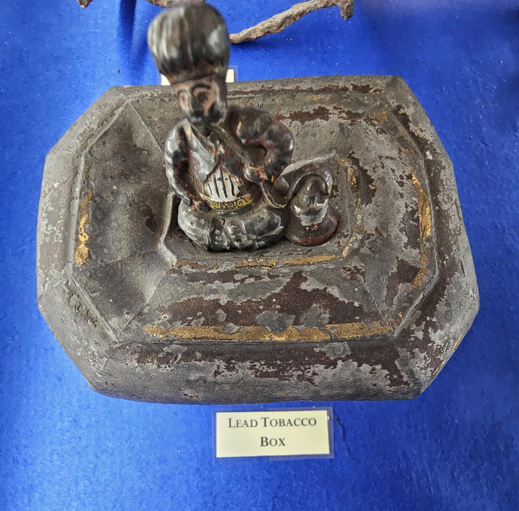 Lead tobacco box Sherborne Castle and Gardens