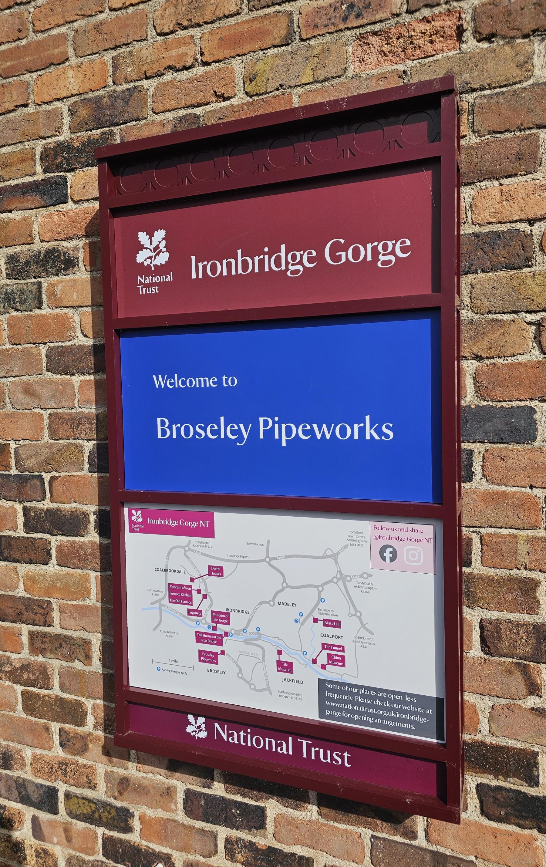 The new National Trust signage Ironbridge