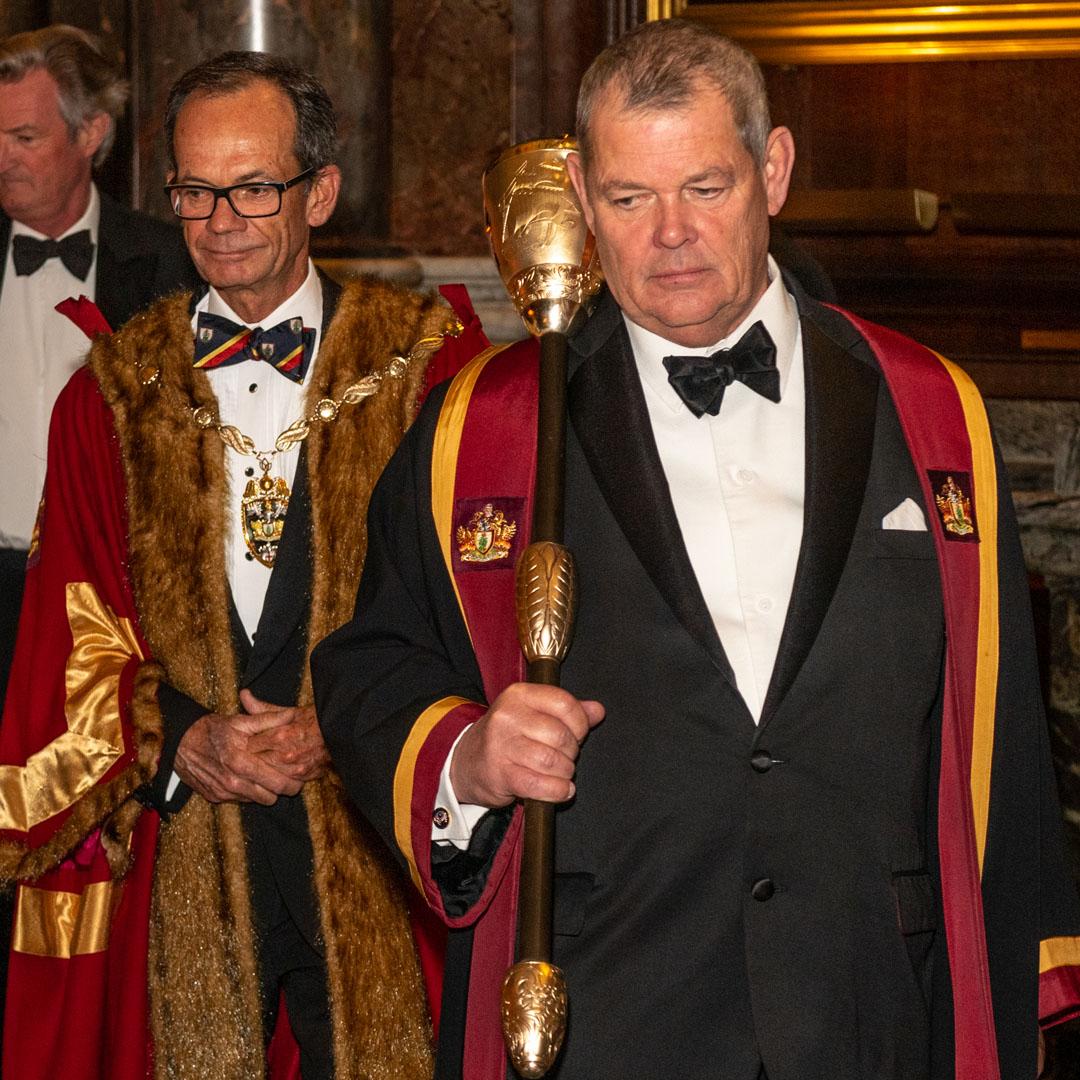 BEADLE AND THE MACE  - Ceremonial Mace page gallery -  The Worshipful Company of Tobacco Pipe Makers and Tobacco Blenders